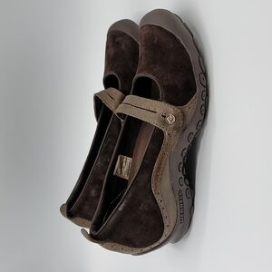 Merrell Plaza Bandeau Women's Mary Jane Flat Shoe 8.5  Brown Leather Espresso